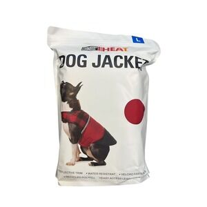 32 Degrees Heat Dog Jacket Red Water Resistant Reflective Vest Large NWT